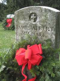 Holiday Wreaths in the National Cemetery